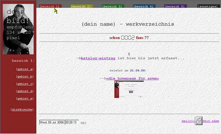 die homepage f�r arme (k�nstler)